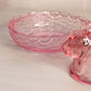 Vintage LE Smith Medium Pink Glass Bunny Rabbit Lidded Dish