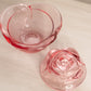 Vintage LE Smith Medium Pink Glass Covered Rose Lidded Dish