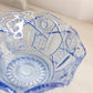 Vintage LE Smith Medium Ruffled Blue Glass Quintec Bowl