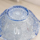 Vintage LE Smith Medium Ruffled Blue Glass Quintec Bowl