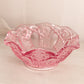 Vintage LE Smith Medium Ruffled Pink Glass Quintec Bowl