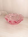 Vintage LE Smith Medium Ruffled Pink Glass Quintec Bowl