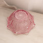Vintage LE Smith Medium Ruffled Pink Glass Quintec Bowl