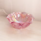 Vintage LE Smith Medium Ruffled Pink Iridescent Glass Quintec Bowl