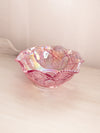Vintage LE Smith Medium Ruffled Pink Iridescent Glass Quintec Bowl