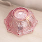 Vintage LE Smith Medium Ruffled Pink Iridescent Glass Quintec Bowl