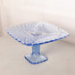 Vintage LE Smith Medium Square Blue Glass Trellis Cake Stand