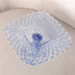 Vintage LE Smith Medium Square Blue Glass Trellis Cake Stand