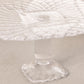 Vintage LE Smith Medium Square Clear Glass Trellis Cake Stand