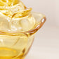 Vintage LE Smith Medium Yellow Glass Covered Rose Lidded Dish