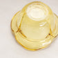 Vintage LE Smith Medium Yellow Glass Covered Rose Lidded Dish
