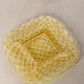 Vintage LE Smith Medium Yellow Glass Trellis Plate (Set of 2)