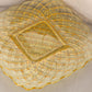 Vintage LE Smith Medium Yellow Glass Trellis Plate (Set of 2)