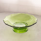 Vintage LE Smith Olive Green Scalloped Footed Bowl