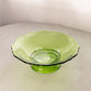 Vintage LE Smith Olive Green Scalloped Footed Bowl