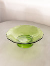 Vintage LE Smith Olive Green Scalloped Footed Bowl