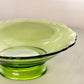 Vintage LE Smith Olive Green Scalloped Footed Bowl