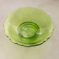 Vintage LE Smith Olive Green Scalloped Footed Bowl