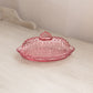Vintage LE Smith Oval Pink Glass Lidded Hobnail Butter Dish
