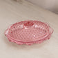 Vintage LE Smith Oval Pink Glass Lidded Hobnail Butter Dish