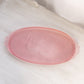 Vintage LE Smith Oval Pink Satin Glass Swan Tray