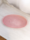 Vintage LE Smith Oval Pink Satin Glass Swan Tray