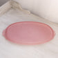 Vintage LE Smith Oval Pink Satin Glass Swan Tray