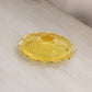 Vintage LE Smith Oval Yellow Glass Lidded Hobnail Butter Dish