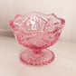 Vintage LE Smith Pink Glass Sawtooth Edge Compote