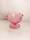 Vintage LE Smith Pink Glass Sawtooth Edge Compote