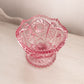 Vintage LE Smith Pink Glass Sawtooth Edge Compote