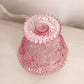 Vintage LE Smith Pink Glass Sawtooth Edge Compote