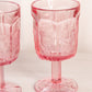 Vintage LE Smith Pink Glass Thistle Goblets (Set of 2)