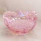 Vintage LE Smith Pink Iridescent Glass Comet in the Stars Bowl