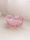 Vintage LE Smith Pink Iridescent Glass Comet in the Stars Bowl