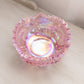 Vintage LE Smith Pink Iridescent Glass Comet in the Stars Bowl