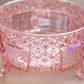 Vintage LE Smith Pink Iridescent Glass Daisy & Button 3-Toed Bowl