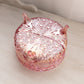 Vintage LE Smith Pink Iridescent Glass Daisy & Button 3-Toed Bowl