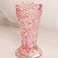 Vintage LE Smith Pink Iridescent Vase with Sawtooth Edge