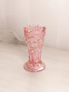 Vintage LE Smith Pink Iridescent Vase with Sawtooth Edge