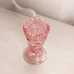 Vintage LE Smith Pink Iridescent Vase with Sawtooth Edge
