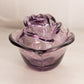 Vintage LE Smith Purple Glass Covered Rose Lidded Dish