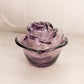 Vintage LE Smith Purple Glass Covered Rose Lidded Dish