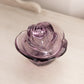Vintage LE Smith Purple Glass Covered Rose Lidded Dish