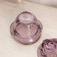 Vintage LE Smith Purple Glass Covered Rose Lidded Dish