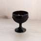 Vintage LE Smith Short Black Amethyst Glass Hobnail Goblet