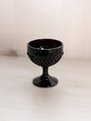 Vintage LE Smith Short Black Amethyst Glass Hobnail Goblet