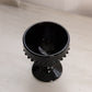 Vintage LE Smith Short Black Amethyst Glass Hobnail Goblet