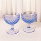 Vintage LE Smith Short Blue Glass Hobnail Goblets (Set of 2)