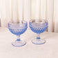Vintage LE Smith Short Blue Glass Hobnail Goblets (Set of 2)